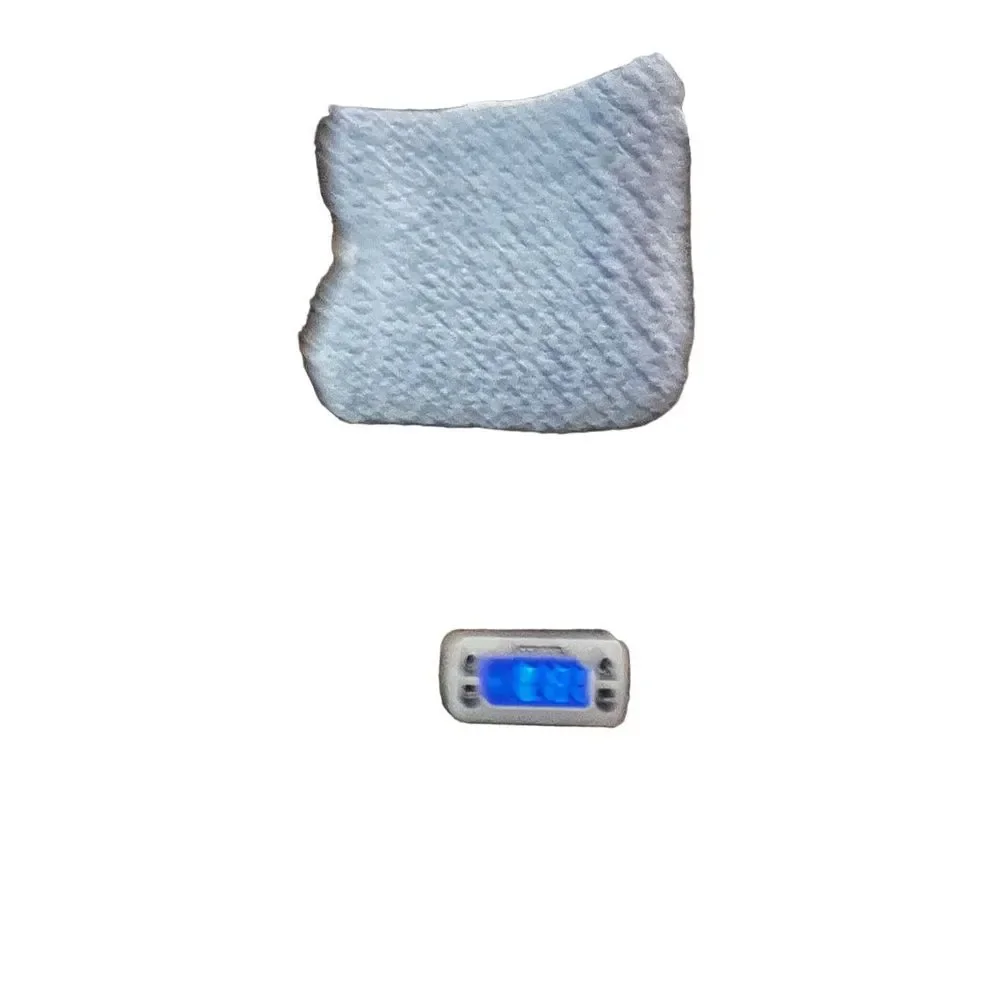 Handmade Knit Crochet Baby Blanket Pastel Blue White Lap Blanket Size 30”‎ X 35”
